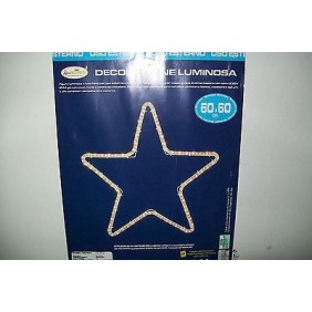 DECORAZIONE LUMINOSA STELLA NATALIZIA LUCE ROSSA 60x60 USO ESTERNO LOTTI 05785