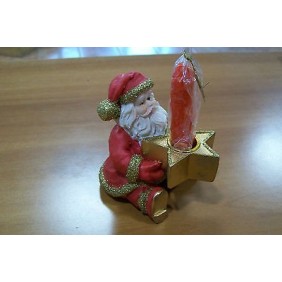 BABBO NATALE PORTACANDELA IN CERAMICA 10X8cm LOTTI11519